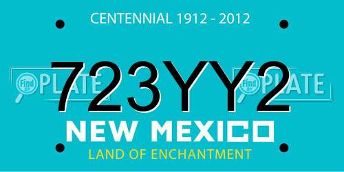 723YY2 New Mexico License Plate