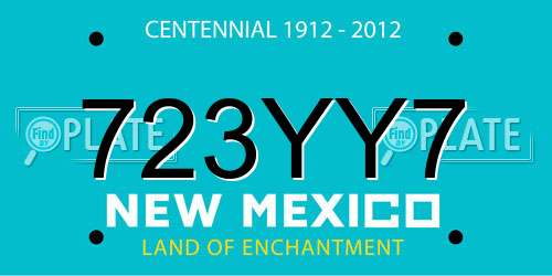 723YY7 New Mexico License Plate
