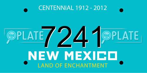7241 New Mexico License Plate