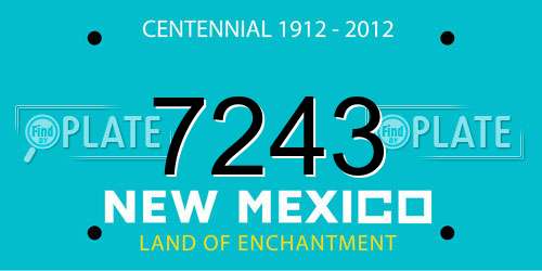 7243 New Mexico License Plate