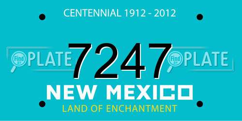 7247 New Mexico License Plate