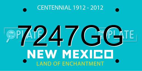7247GG New Mexico License Plate