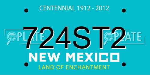 724ST2 New Mexico License Plate