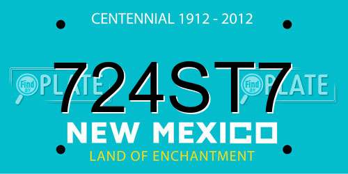 724ST7 New Mexico License Plate