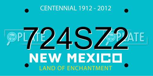 724SZ2 New Mexico License Plate