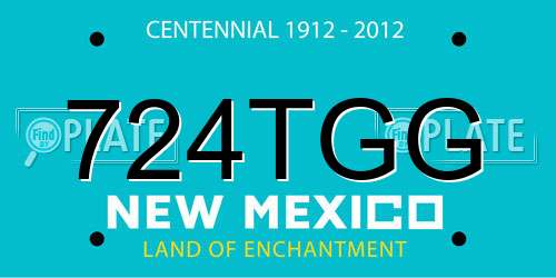 724TGG New Mexico License Plate