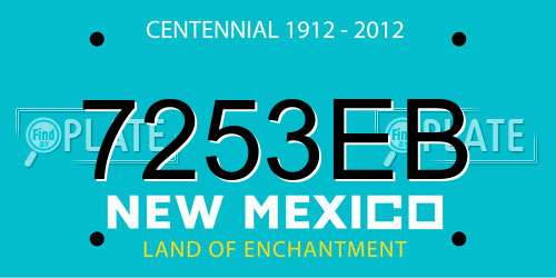 7253EB New Mexico License Plate