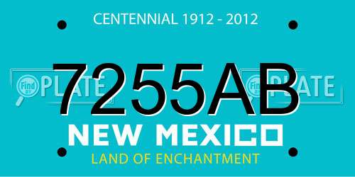 7255AB New Mexico License Plate