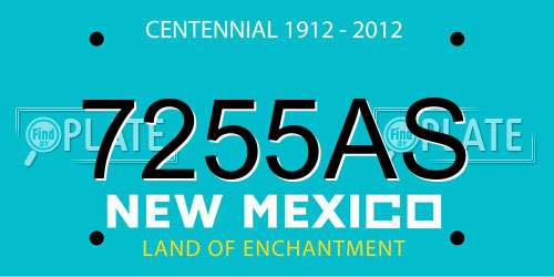7255AS New Mexico License Plate