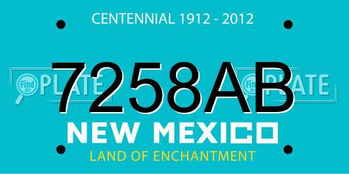 7258AB New Mexico License Plate