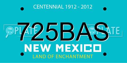 725BAS New Mexico License Plate
