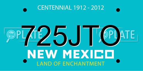 725JTO New Mexico License Plate
