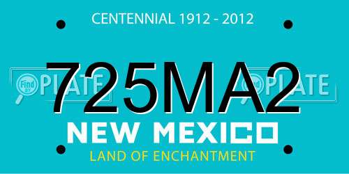 725MA2 New Mexico License Plate