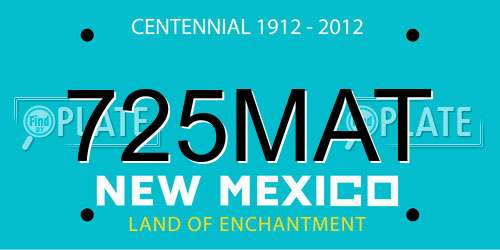 725MAT New Mexico License Plate
