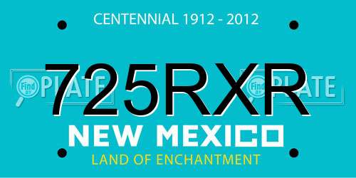 725RXR New Mexico License Plate