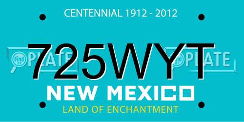 725WYT New Mexico License Plate