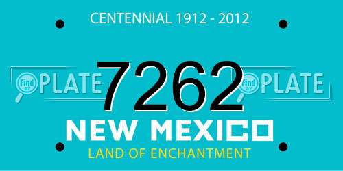 7262 New Mexico License Plate