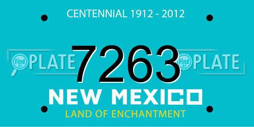 7263 New Mexico License Plate