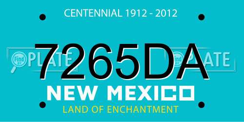 7265DA New Mexico License Plate