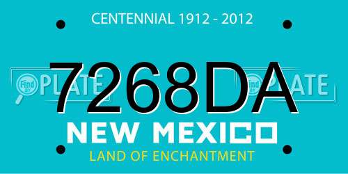 7268DA New Mexico License Plate