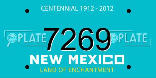 7269 New Mexico License Plate