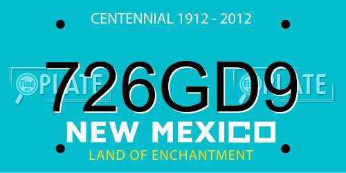 726GD9 New Mexico License Plate