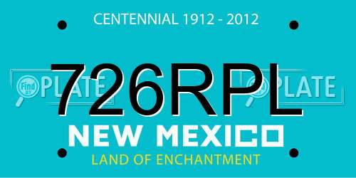 726RPL New Mexico License Plate