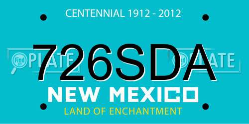 726SDA New Mexico License Plate