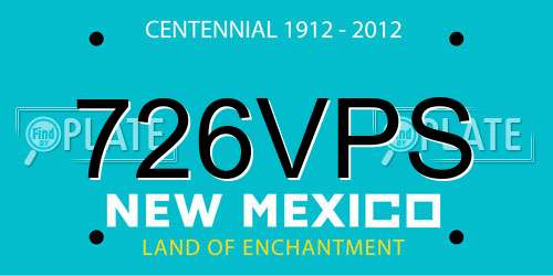 726VPS New Mexico License Plate