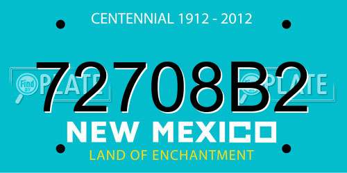 72708B2 New Mexico License Plate