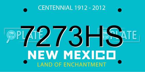 7273HS New Mexico License Plate