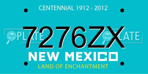 7276ZX New Mexico License Plate