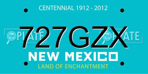 727GZX New Mexico License Plate