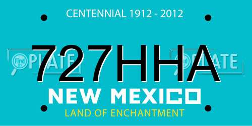 727HHA New Mexico License Plate