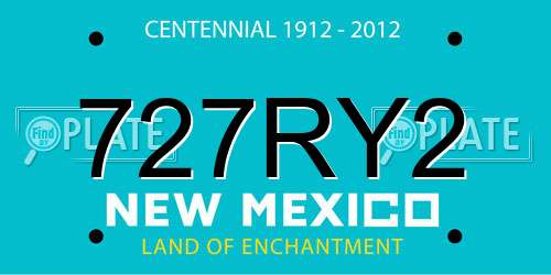 727RY2 New Mexico License Plate