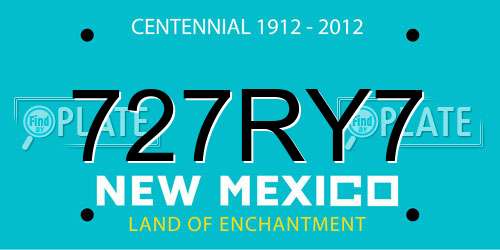 727RY7 New Mexico License Plate