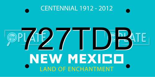 727TDB New Mexico License Plate