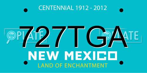 727TGA New Mexico License Plate