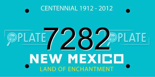 7282 New Mexico License Plate