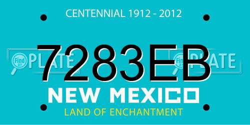 7283EB New Mexico License Plate