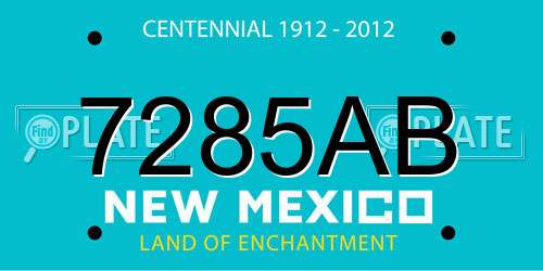 7285AB New Mexico License Plate