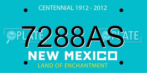 7288AS New Mexico License Plate