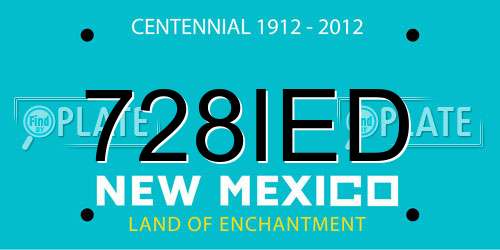 728IED New Mexico License Plate