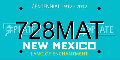 728MAT New Mexico License Plate