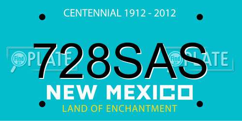 728SAS New Mexico License Plate