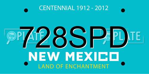 728SPD New Mexico License Plate