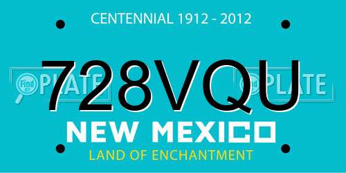 728VQU New Mexico License Plate