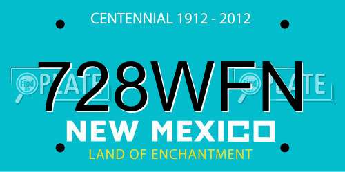 728WFN New Mexico License Plate