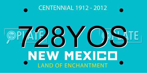 728YOS New Mexico License Plate