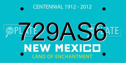 729AS6 New Mexico License Plate